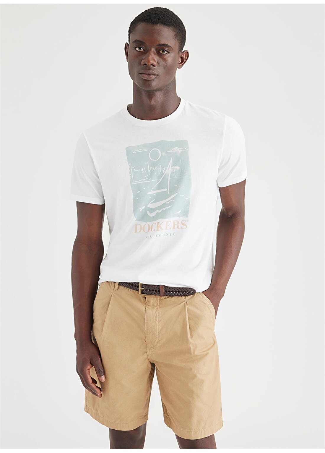 Dockers Yuvarlak Yaka Beyaz Erkek T-Shirt A1103-0243