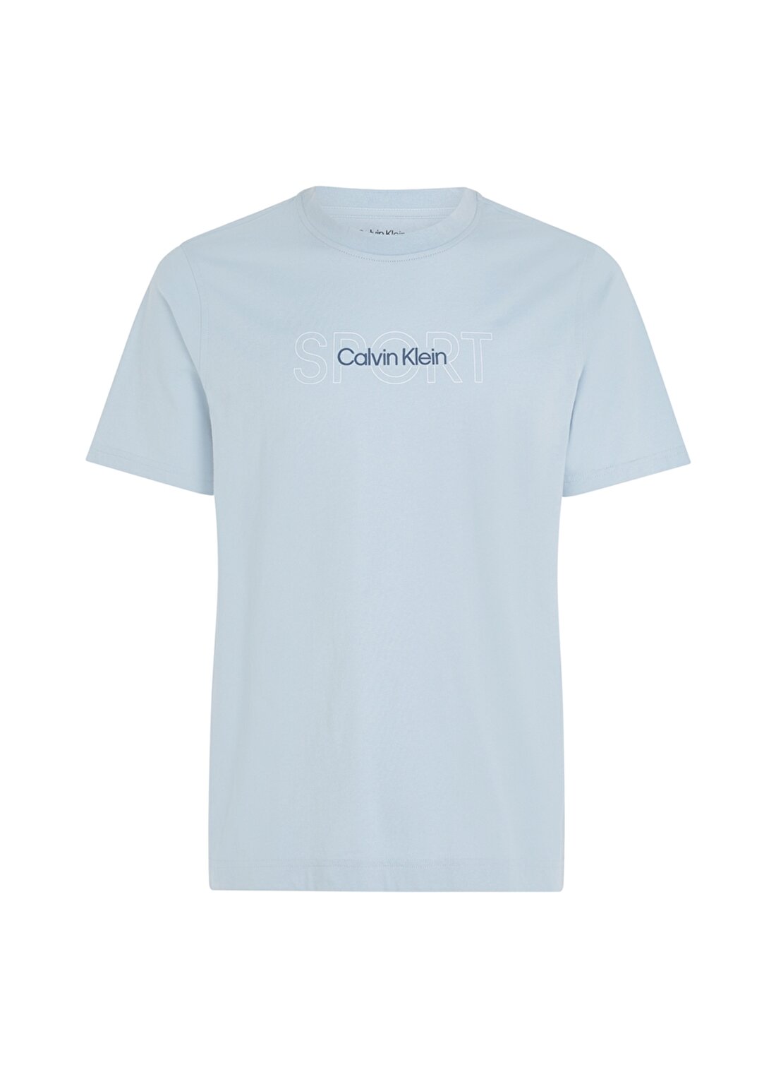 Calvin Klein Mavi Erkek Bisiklet Yaka Normal Kalıp T-Shirt 00GMS4K169ND9-PW - GRAPHIC SS TEE