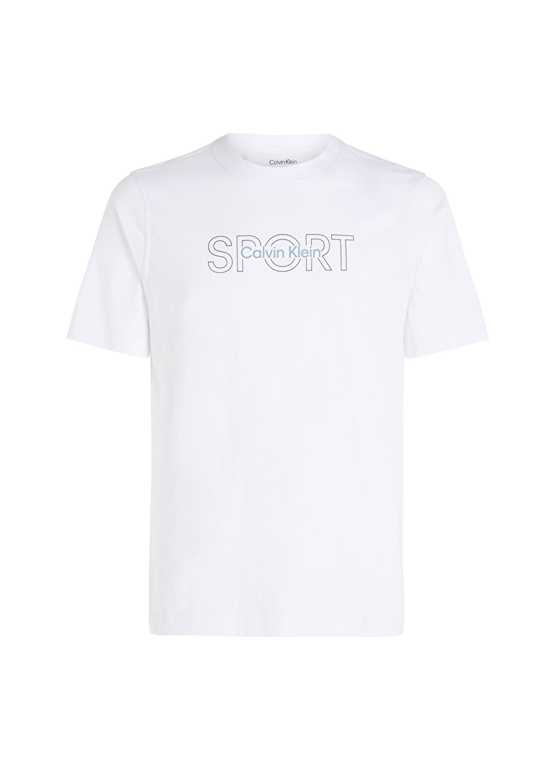 Calvin Klein Beyaz Erkek Bisiklet Yaka Normal Kalıp T-Shirt 00GMS4K169YAA-PW - GRAPHIC SS TEE
