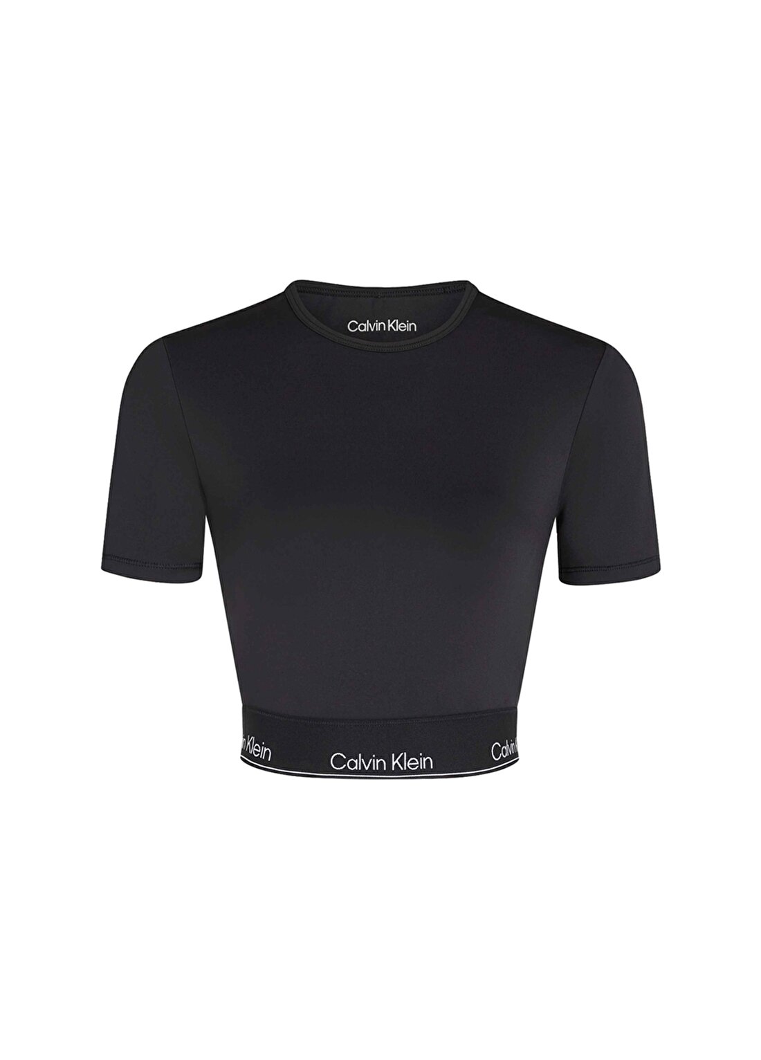 Calvin Klein Siyah Kadın Bisiklet Yaka T-Shirt 00GWS4K194BAE-WO - SS Crop T-Shirt