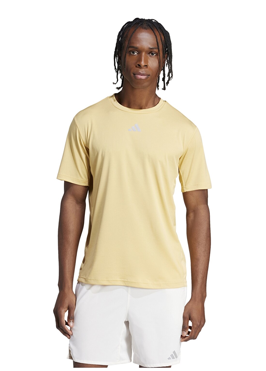 Adidas Sarı Erkek Yuvarlak Yaka Normal Kalıp T-Shirt IS3719 HIIT