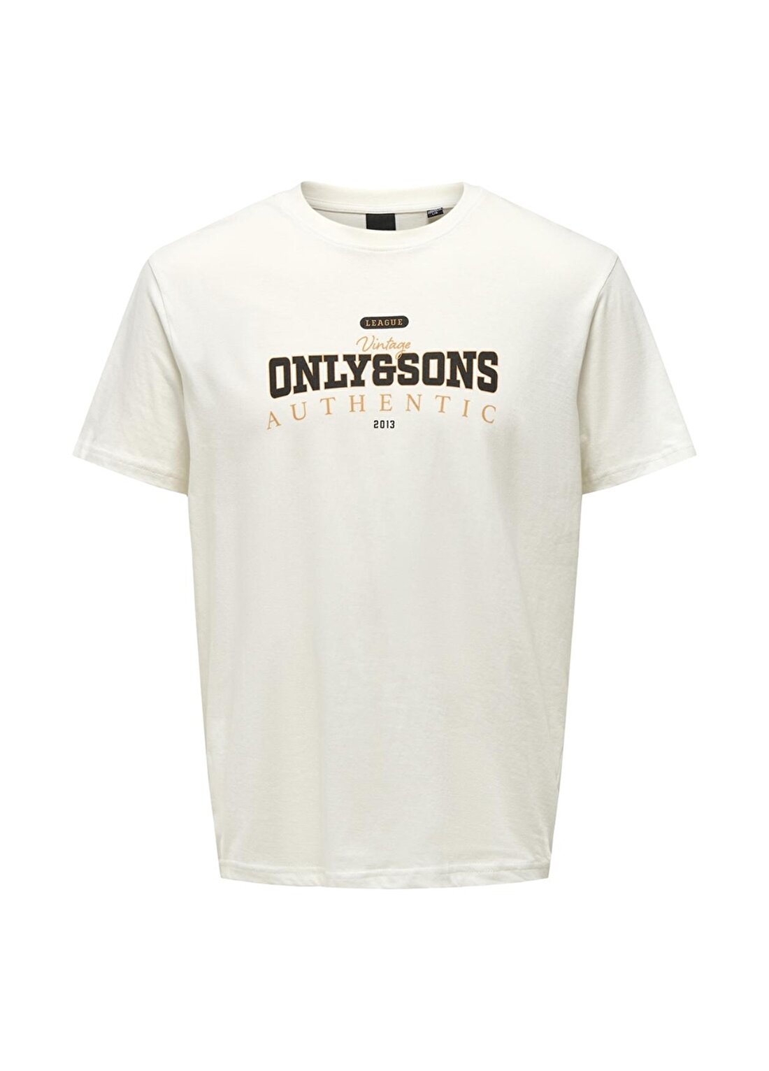 Only & Sons O Yaka Baskılı Beyaz Erkek T-Shirt ONSMAX LIFE LOGO SS TEE