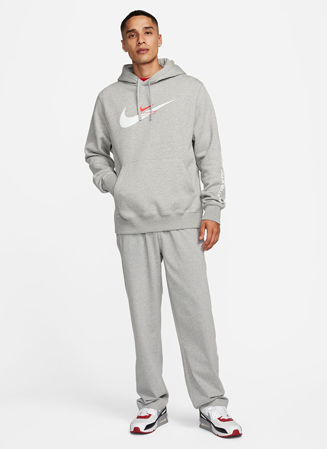 Nike Gri Erkek Geniş Fit Geniş Paça Eşofman Altı FQ4332-063-M NK CLUB KNIT OH PANT 