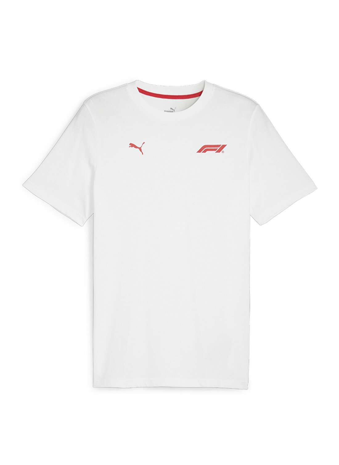 Puma Beyaz Erkek Bisiklet Yaka T-Shirt 62592102 F1 ESS Small Logo Tee