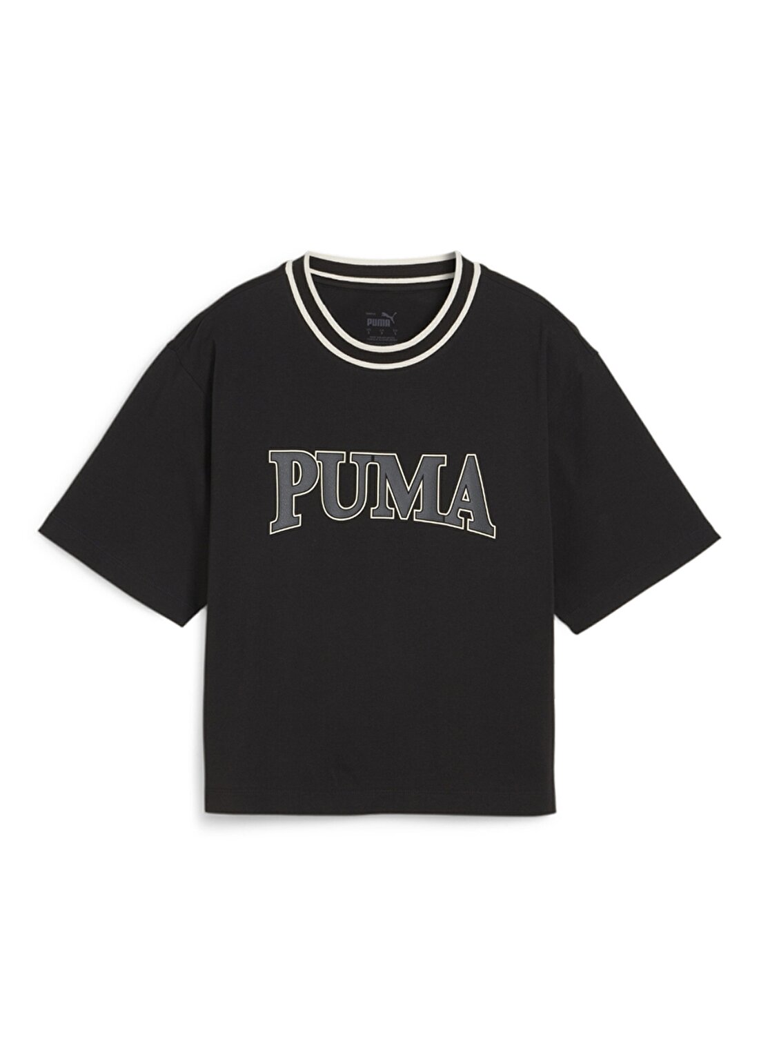 Puma 67790301 SQUAD Graphic Tee Siyah Kadın Bisiklet Yaka Regular Fit T-Shirt
