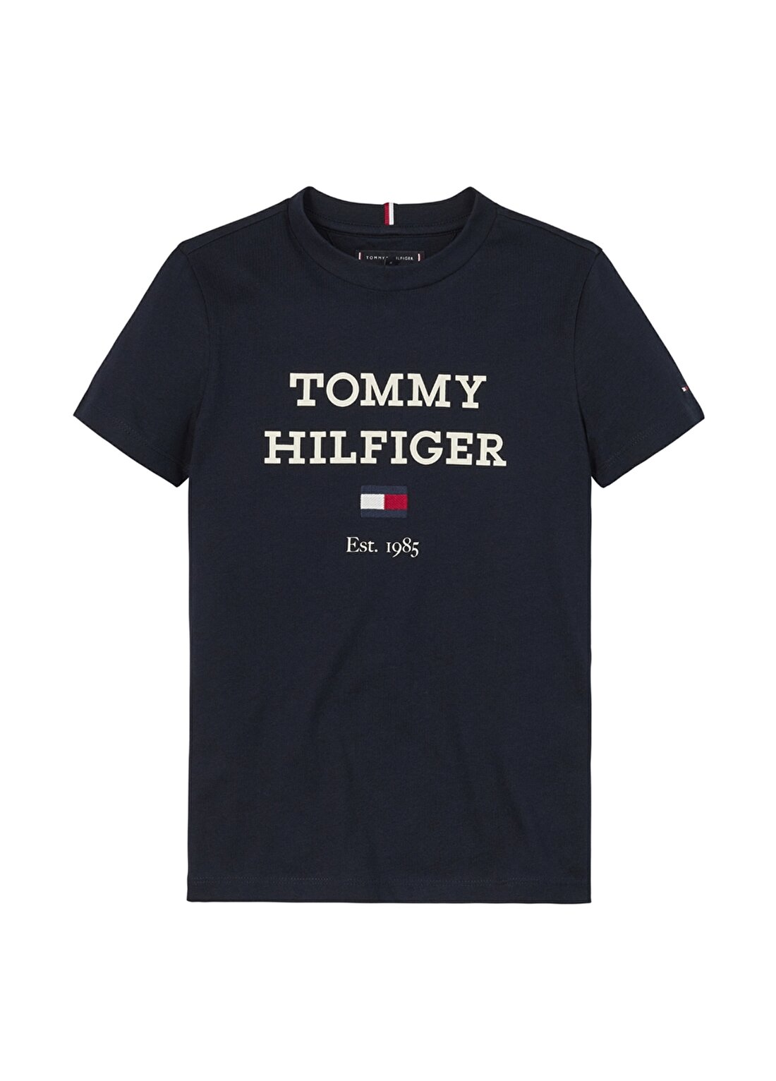 Tommy Hilfiger Baskılı Siyah Erkek T-Shirt TH LOGO TEE S/S