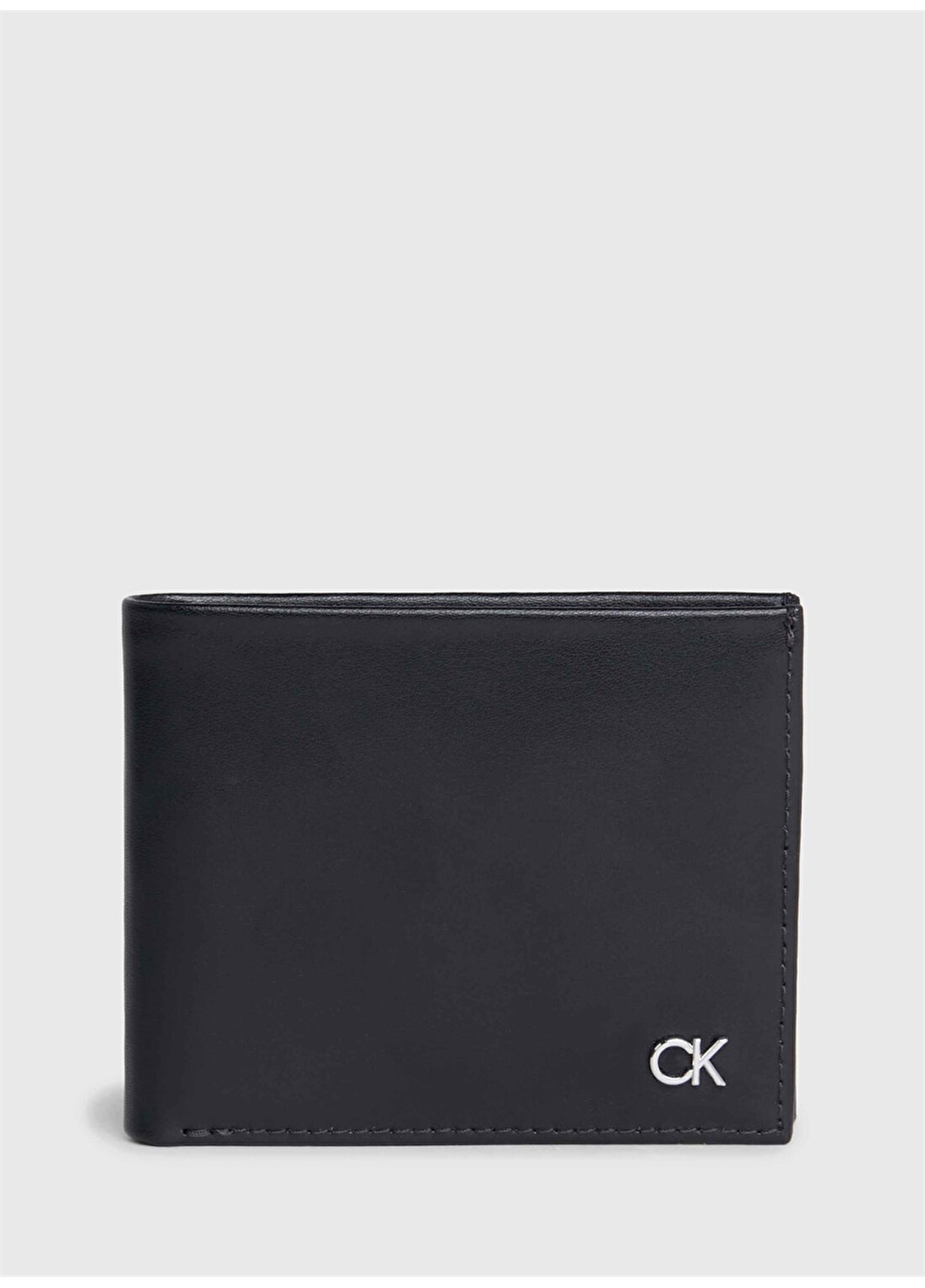 Calvin Klein Siyah Erkek 8,8X11x2 Cm Deri Cüzdan METAL CK BIFOLD 6CC W/BILL