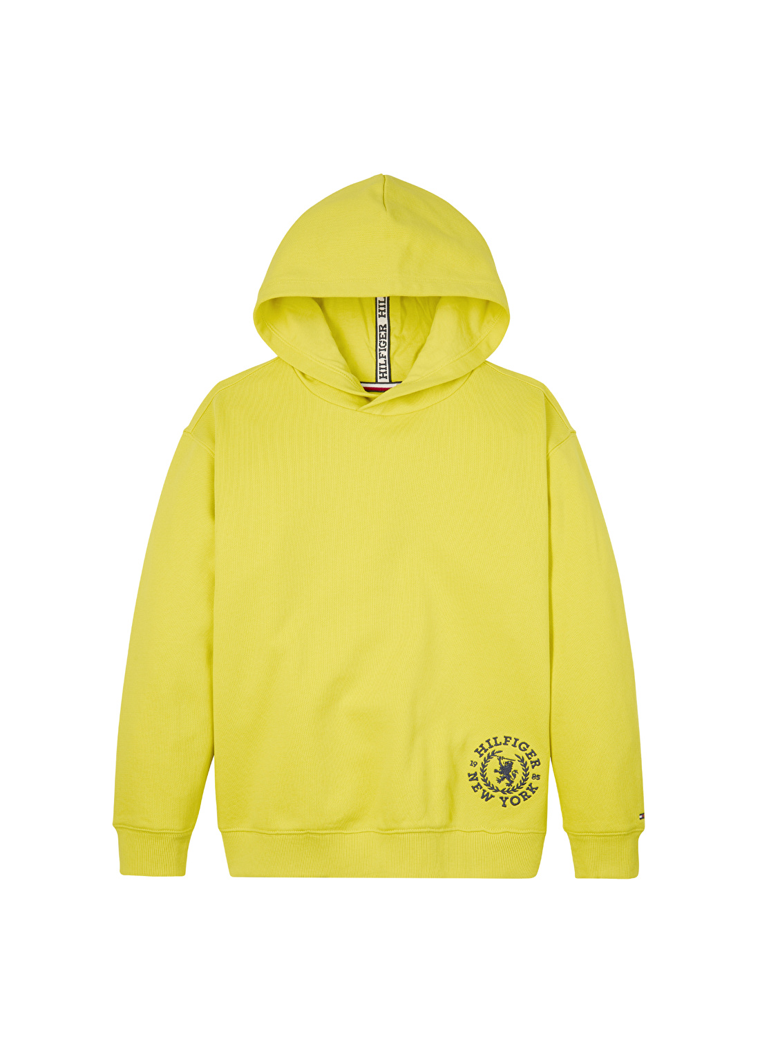 Tommy Hilfiger Düz Erkek Sarı Sweatshırt CREST LOGO HOODIE