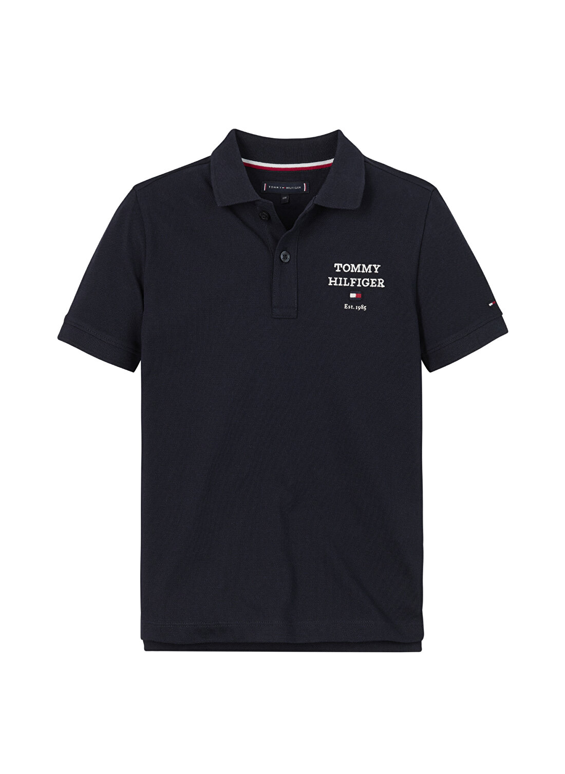 Tommy Hilfiger Düz Lacivert Erkek Polo T-Shirt TH LOGO POLO S/S