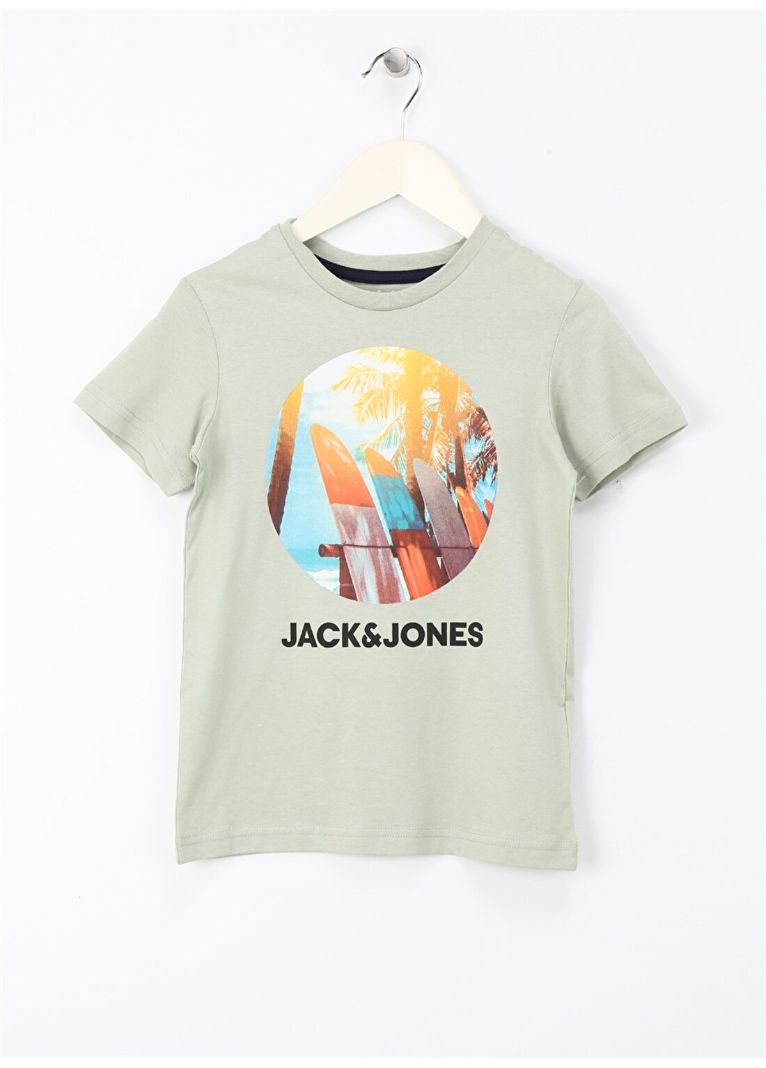 Jack & Jones Baskılı Yeşil Erkek Çocuk T-Shirt JJNAVIN TEE SS CREW NECK JNR
