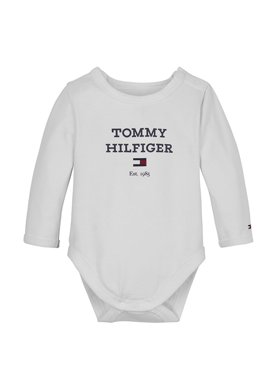 Tommy Hilfiger Beyaz Unisex Body BABY TH LOGO BODY L/S