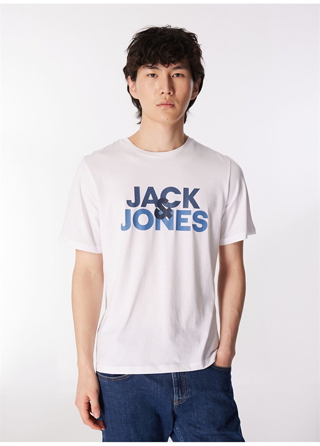 Jack & Jones Yuvarlak Yaka Beyaz Erkek T-Shirt JACULA SS TEE
