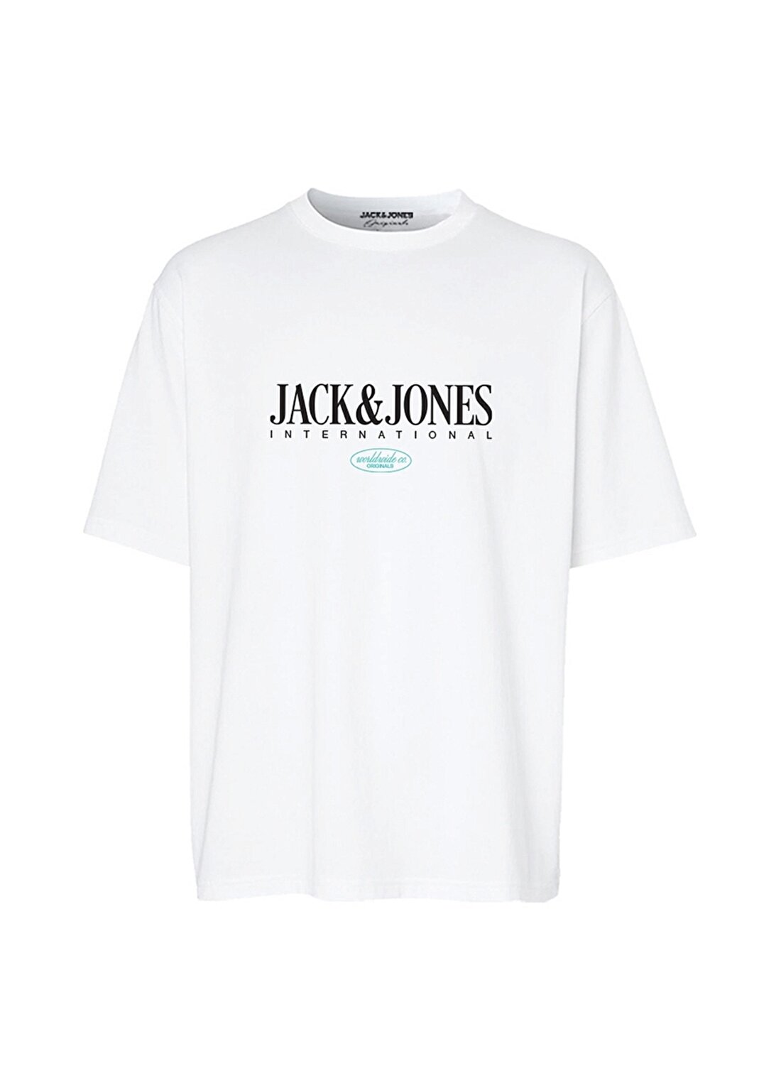 Jack & Jones Bisiklet Yaka Beyaz Erkek T-Shirt JORLUCCA TEE SS CREW NECK 1 FST PLS
