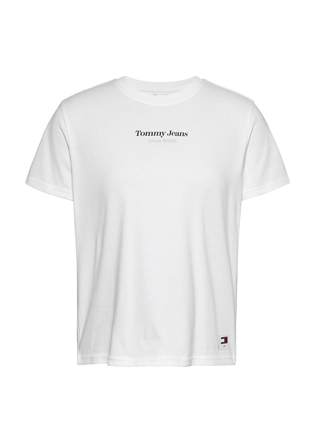 Tommy Jeans Bisiklet Yaka Düz Beyaz Kadın T-Shirt TJW REG ESSENTIAL LOGO 1+ SS