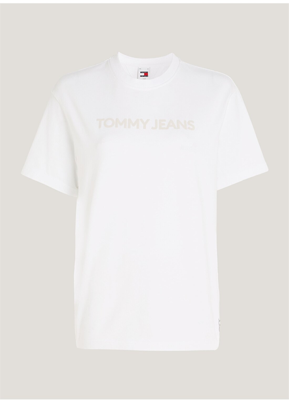 Tommy Jeans Bisiklet Yaka Düz Beyaz Kadın T-Shirt TJW RLX BOLD CLASSIC TEE EXT