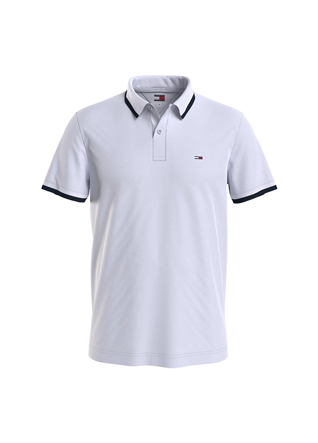 Tommy Jeans Düz Beyaz Erkek Polo T-Shirt DM0DM18313YBR