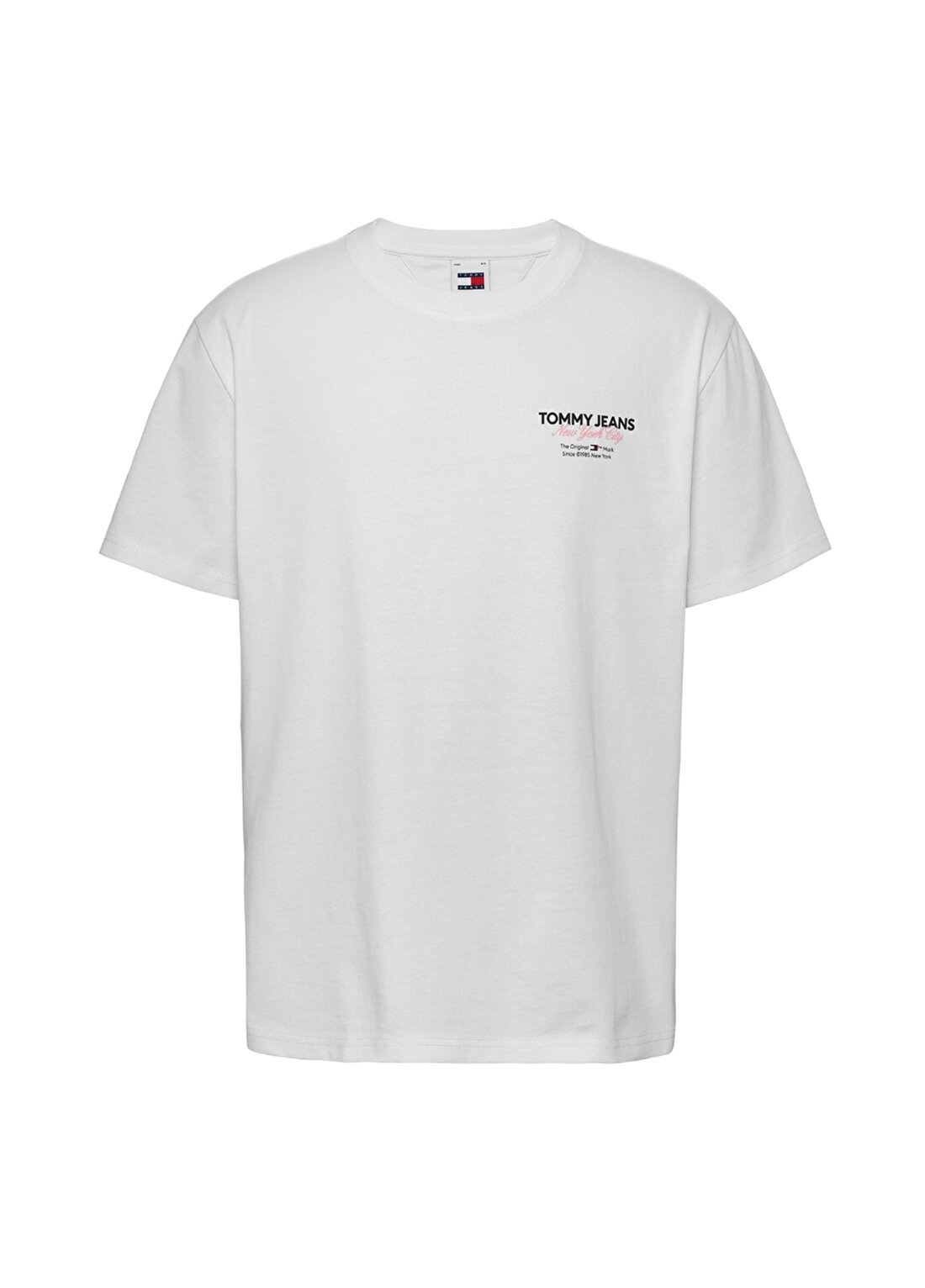 Tommy Jeans Düz Beyaz Erkek T-Shirt DM0DM18286YBR
