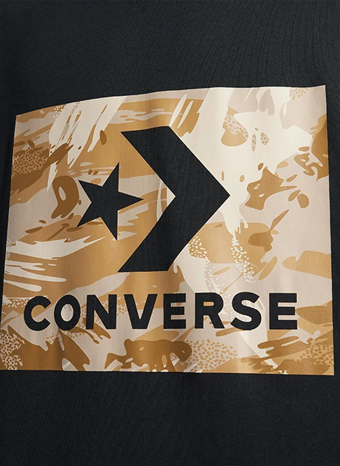 Converse Siyah Erkek Yuvarlak Yaka Normal Kalıp T-Shirt 10026575-A01 STAR CHEVRON CAMO 