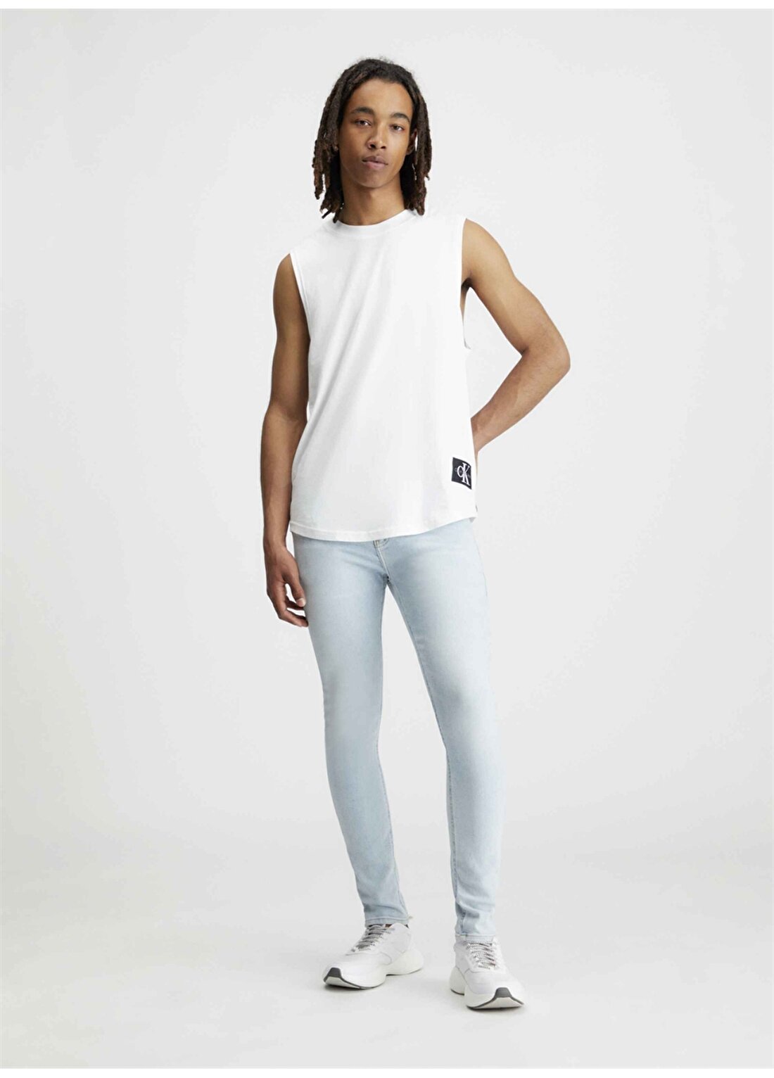 Calvin Klein Jeans Beyaz Erkek Atlet J30J325529YAF
