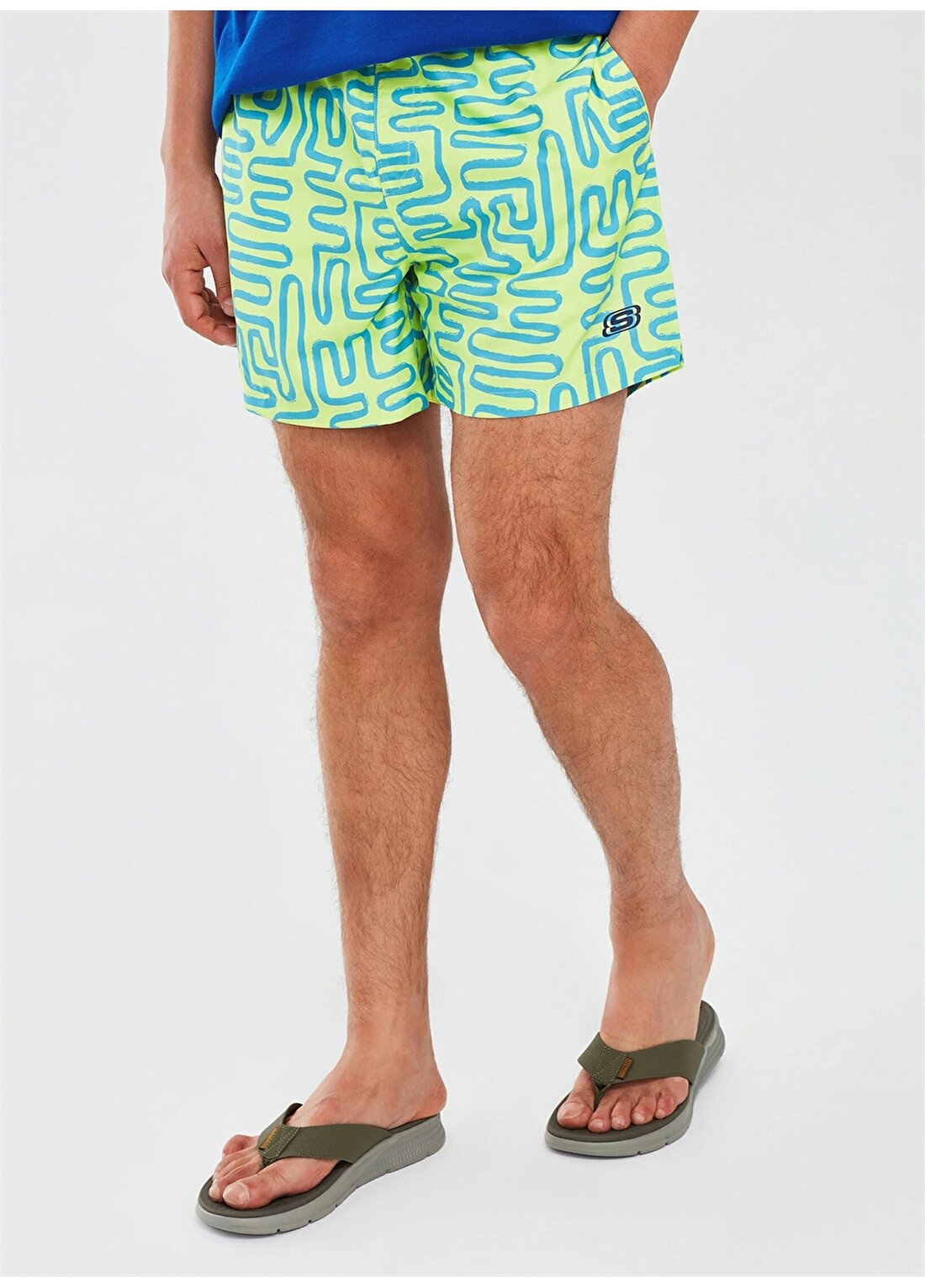 Skechers Açık Yeşil Erkek Regular Fit Desenli Şort Mayo S241113-299 Swimwear M 5 Inch Swims