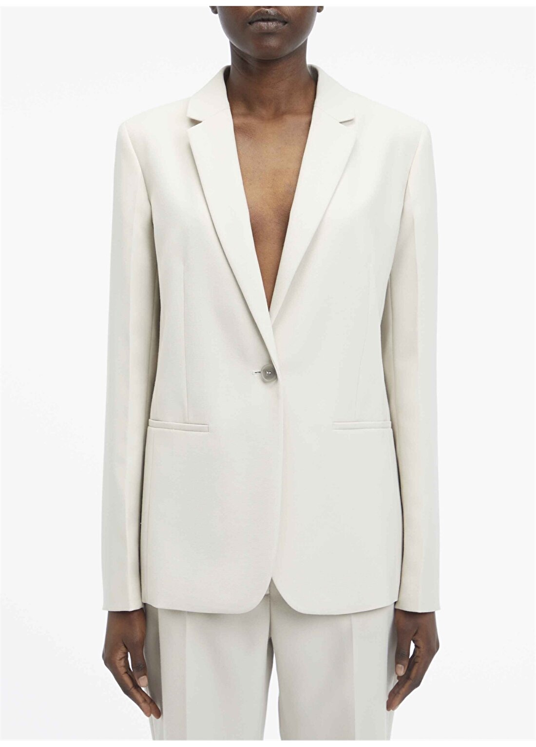 Calvin Klein Açık Gri Kadın Blazer ESSENTIAL TAILORED BLAZER