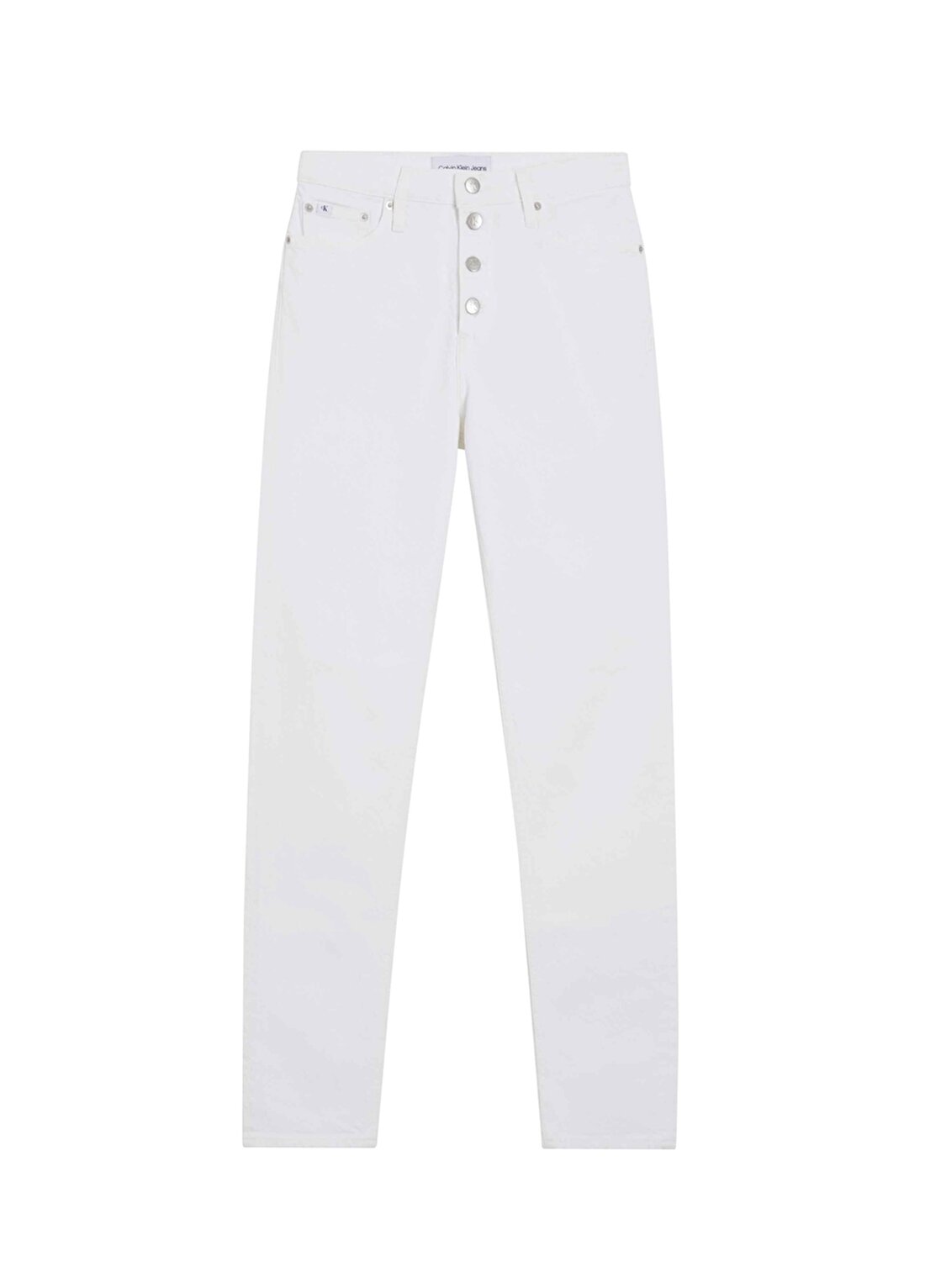 Calvin Klein Jeans Yüksek Bel Dar Paça Normal Beyaz Kadın Denim Pantolon J20J2227651AA