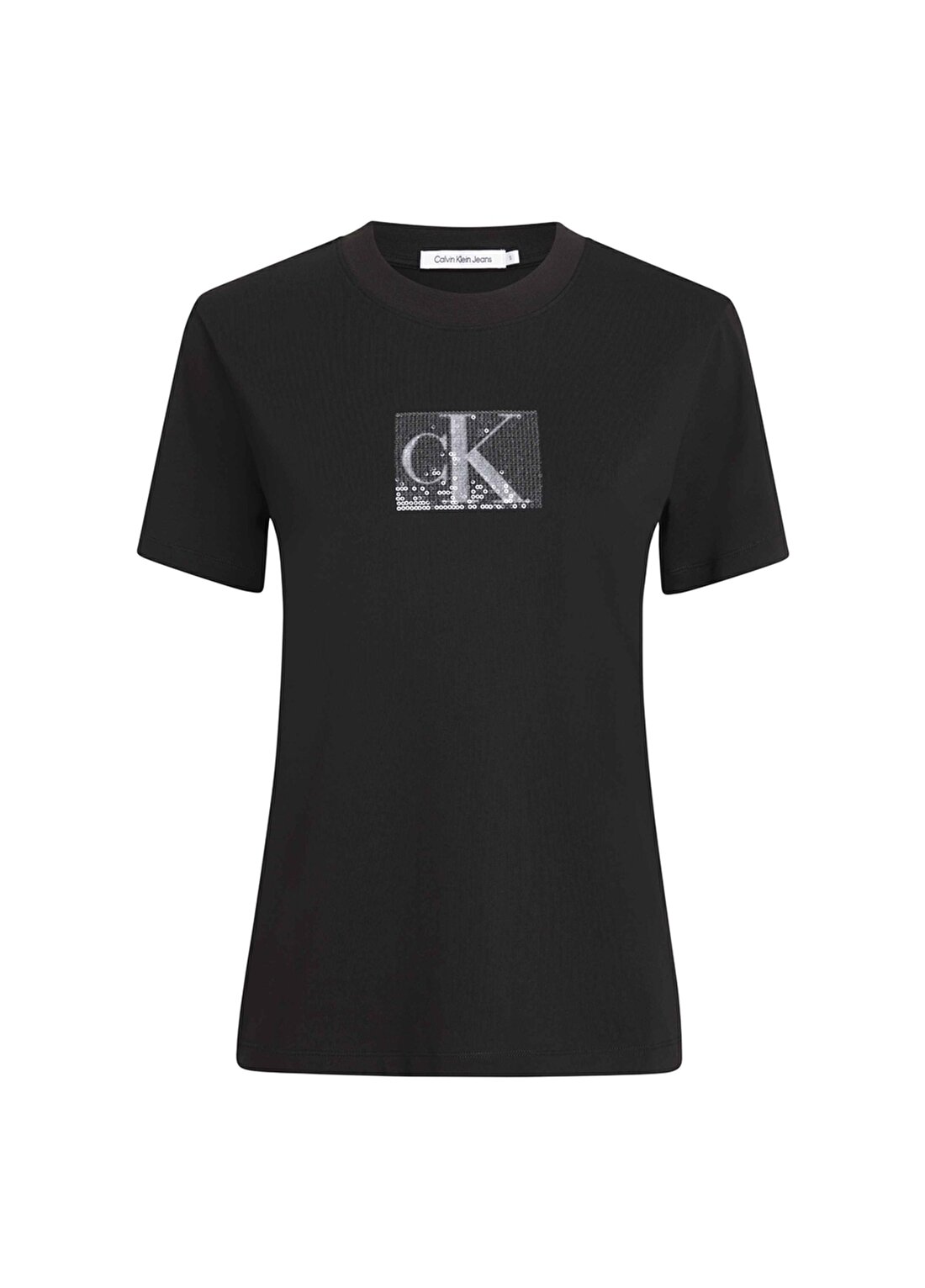 Calvin Klein Jeans Bisiklet Yaka Baskılı Siyah Kadın T-Shirt J20J222961BEH