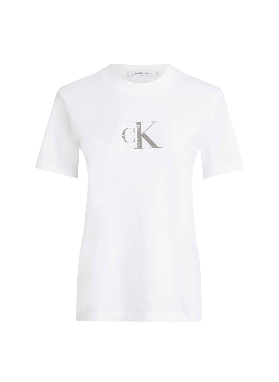 Calvin Klein Jeans Bisiklet Yaka Baskılı Beyaz Kadın T-Shirt J20J222961YAF