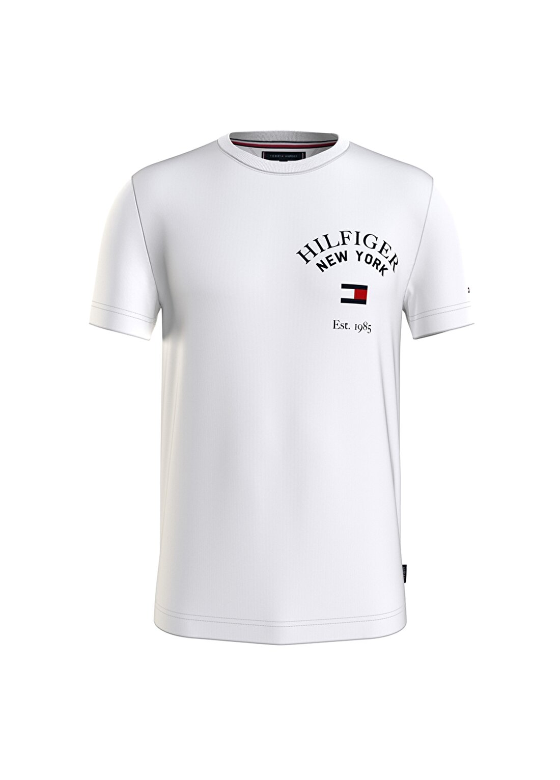 Tommy Hilfiger Bisiklet Yaka Beyaz Erkek T-Shirt MW0MW33689