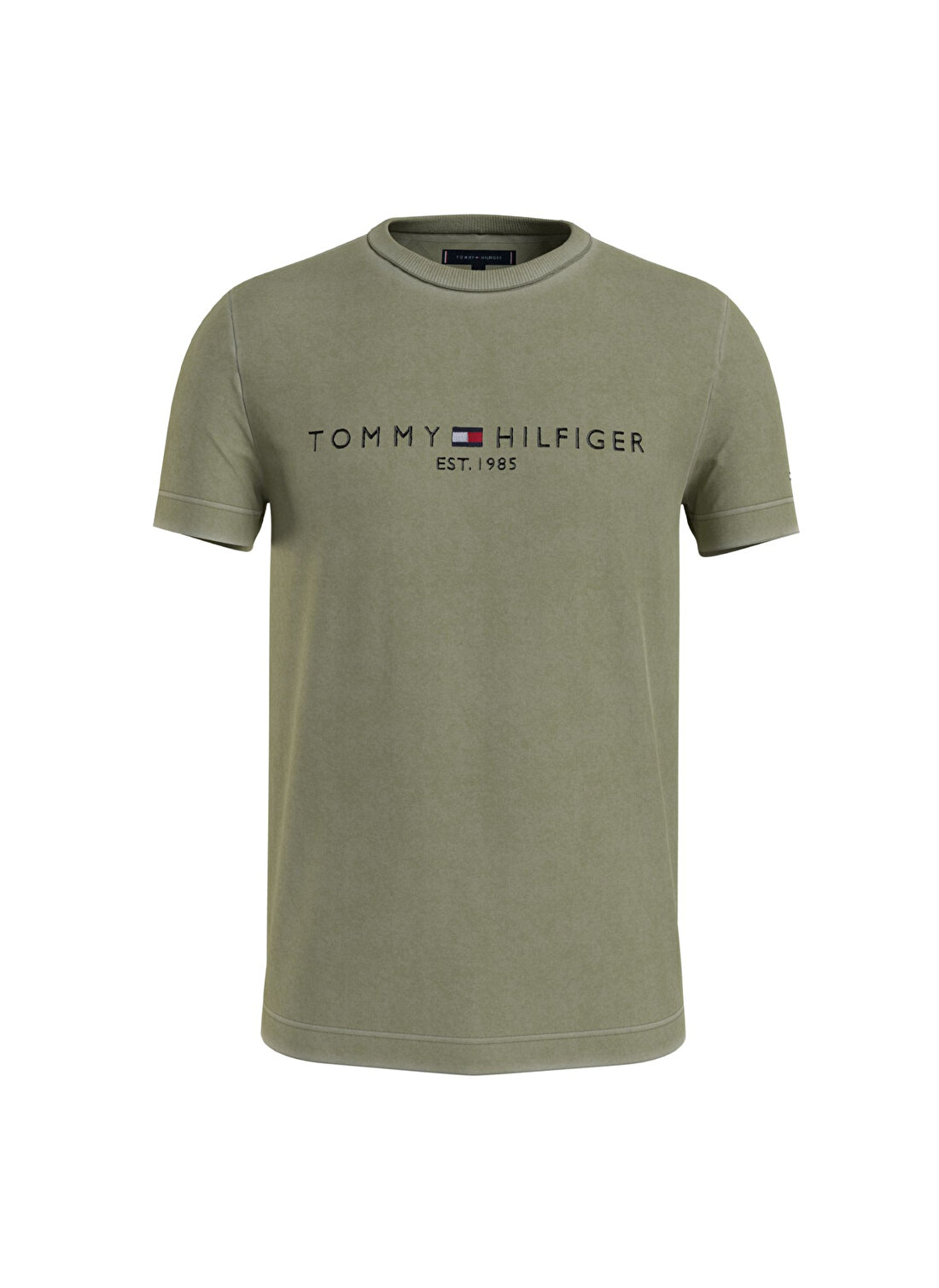 Tommy Hilfiger Bisiklet Yaka Yeşil Erkek T-Shirt MW0MW35186