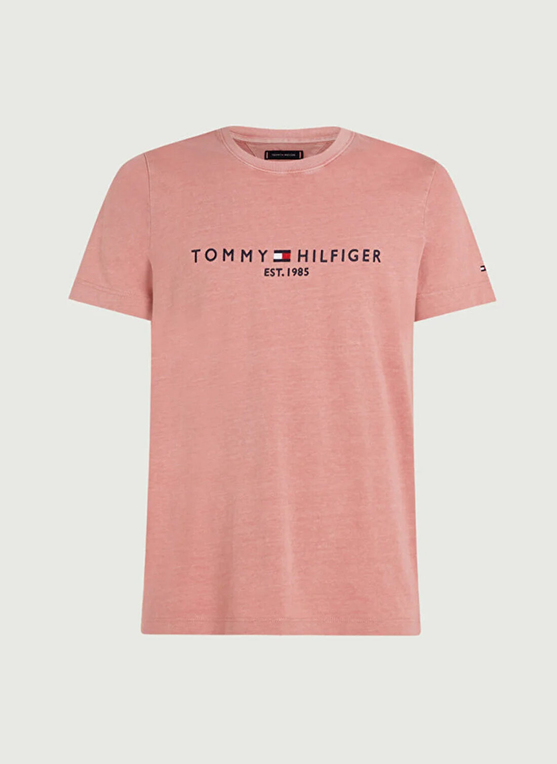 Tommy Hilfiger Bisiklet Yaka Pembe Erkek T-Shirt MW0MW35186