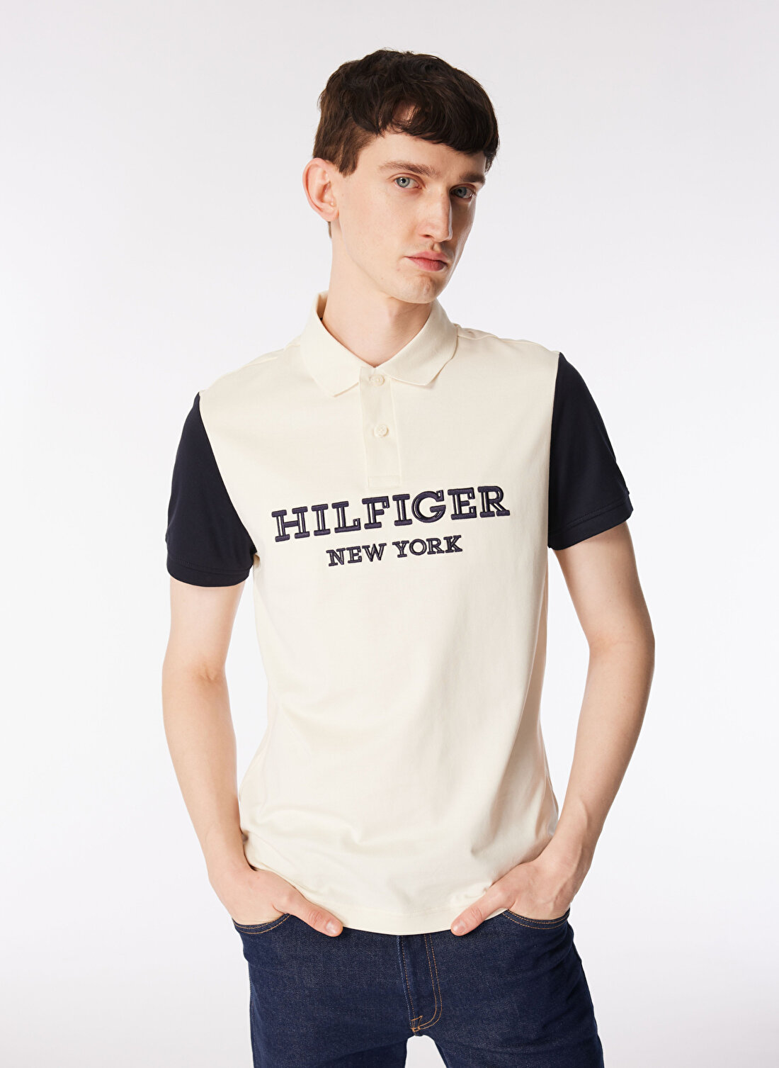 Tommy Hilfiger Mavi Erkek Polo T-Shirt MW0MW34751