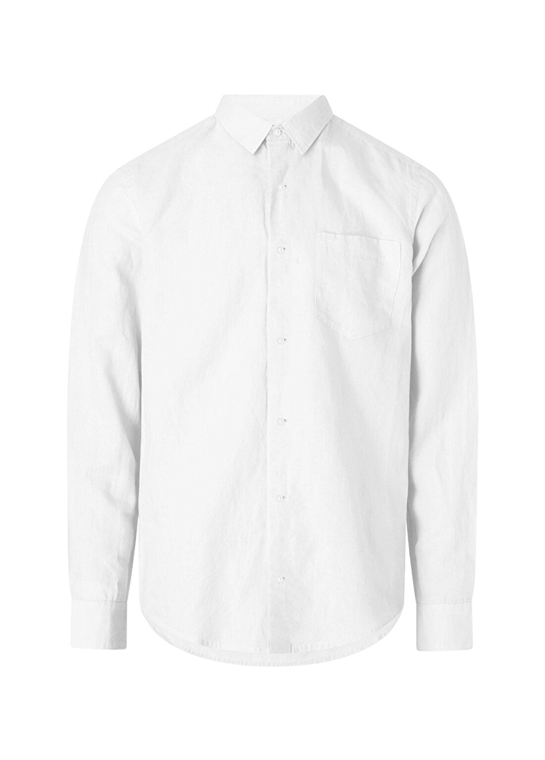 Calvin Klein Slim Fit Düğmeli Yaka Beyaz Erkek Gömlek K10K108664YAF