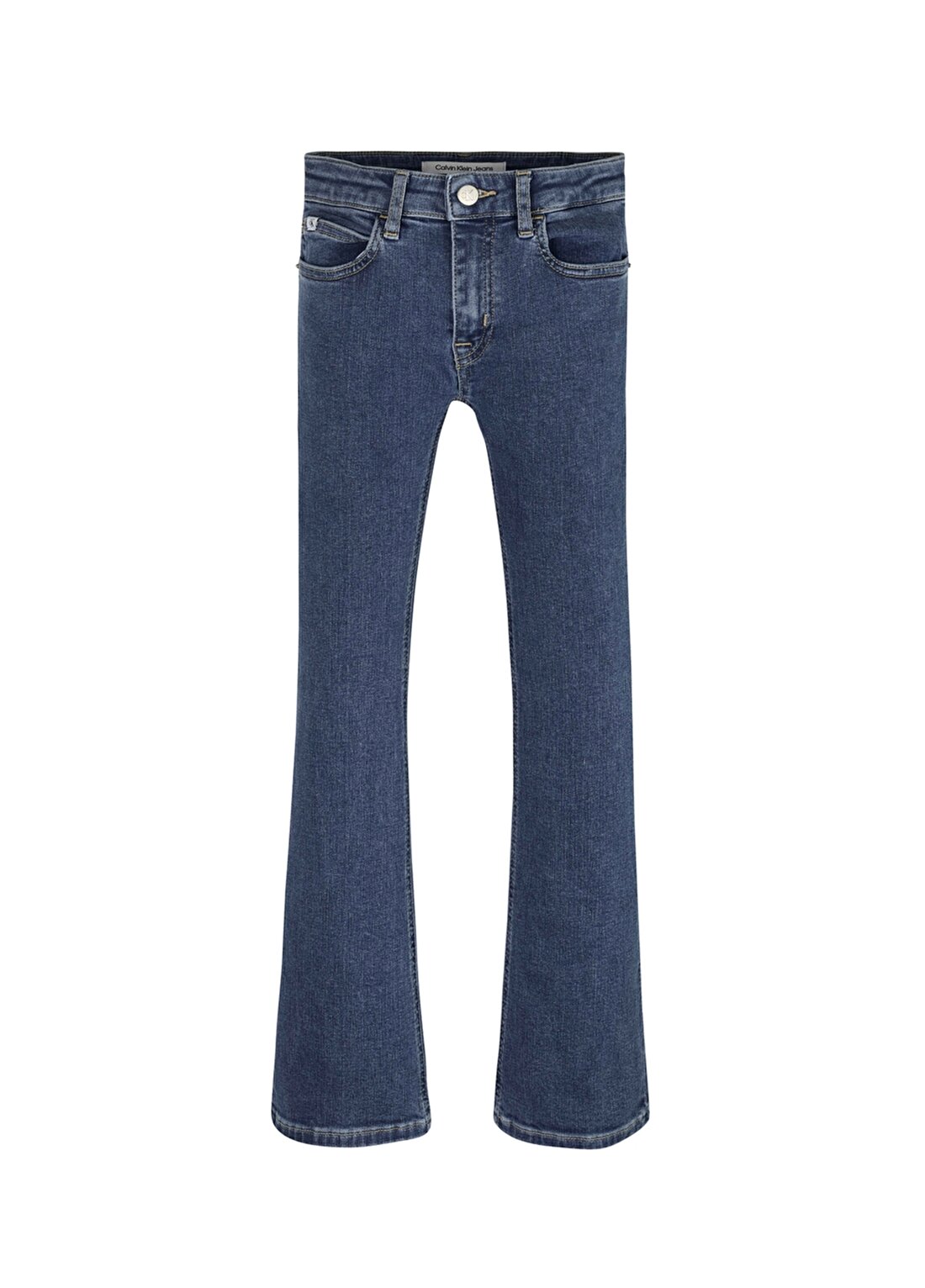 Calvin Klein Normal Bel İspanyol Paça İndigo Kız Çocuk Pantolon FLARE ESS BLUE STRETCH