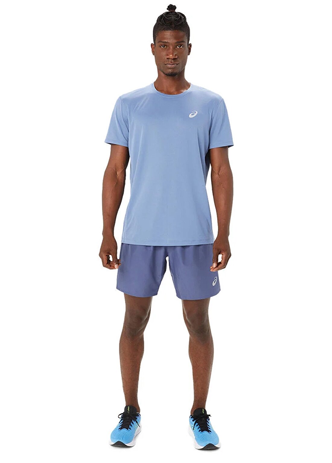Asics Mavi - Beyaz Erkek T-Shirt 2011C341-404CORE SS TOP