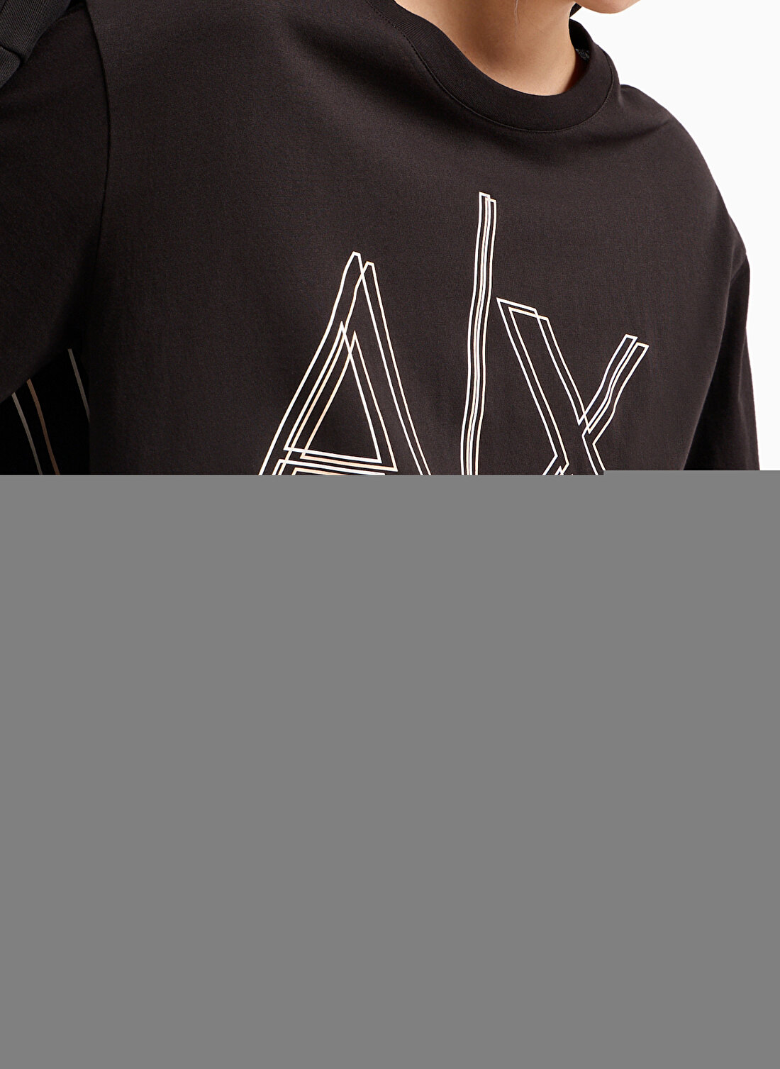 Armani Exchange Bisiklet Yaka Baskılı Siyah Kadın T-Shirt 3DYT06