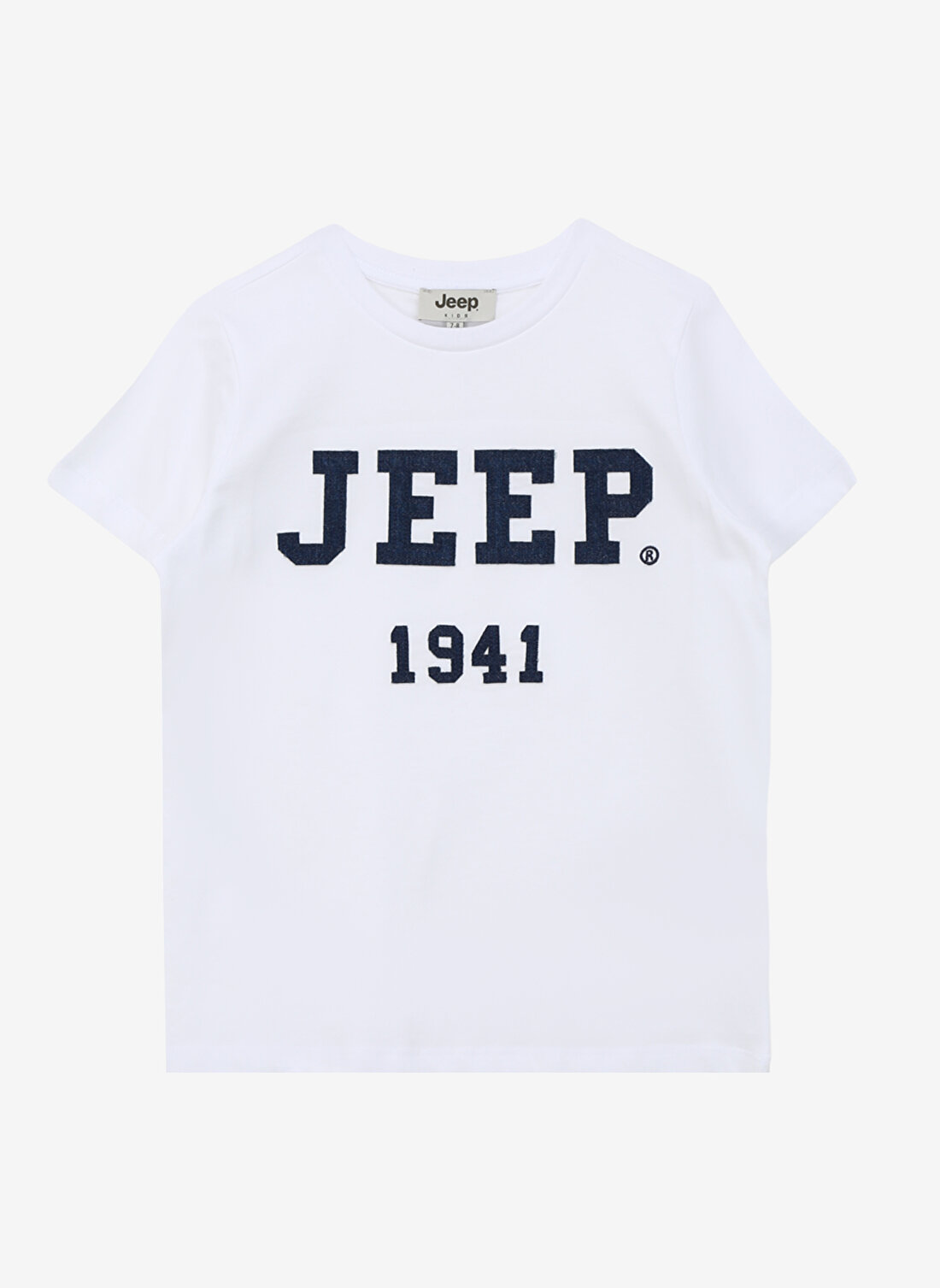 Jeep Ekru Erkek Çocuk Bisiklet Yaka Relaxed Baskılı T-Shirt C4SB-TST4101