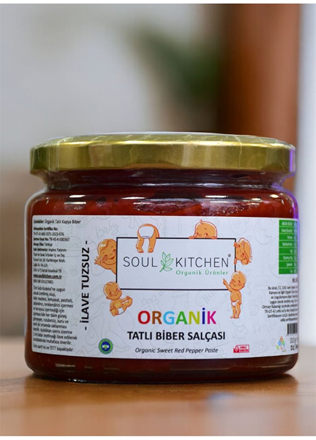 Soul Kitchen Organik Bebek Tatlı Biber Salçası 310 Gr