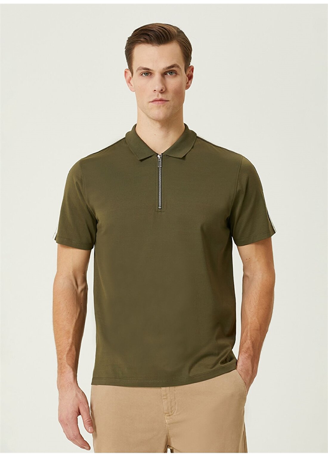 Network Haki Erkek Slim Fit Polo T-Shirt 1090792