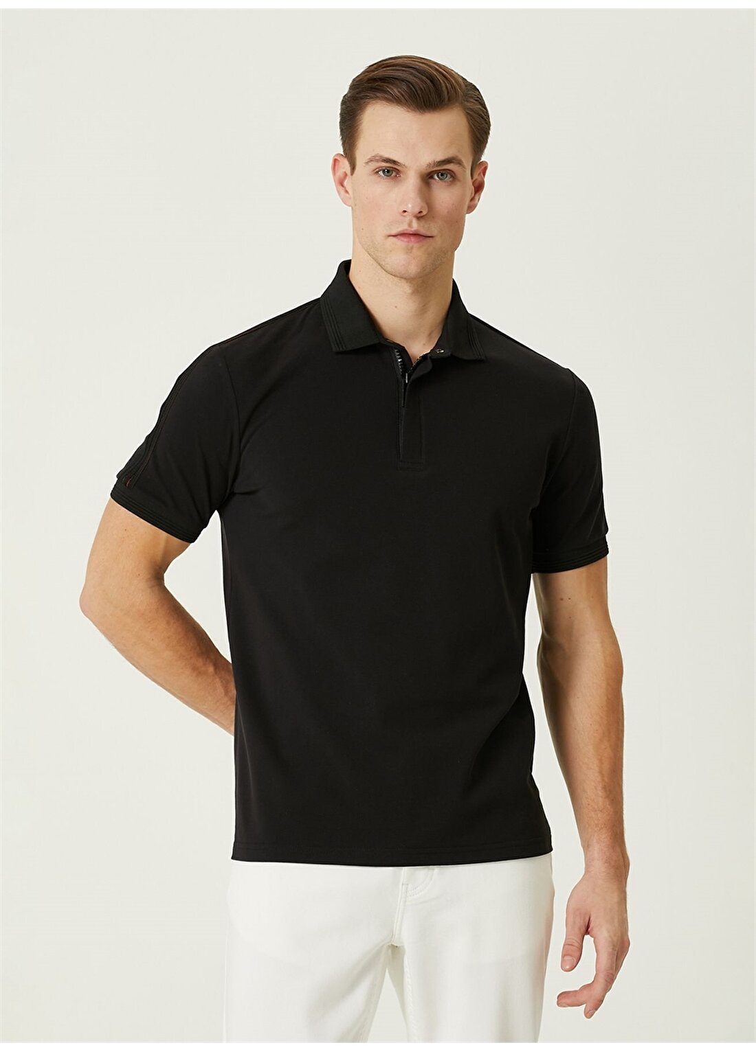 Network Siyah Erkek Slim Fit Polo T-Shirt 1090805