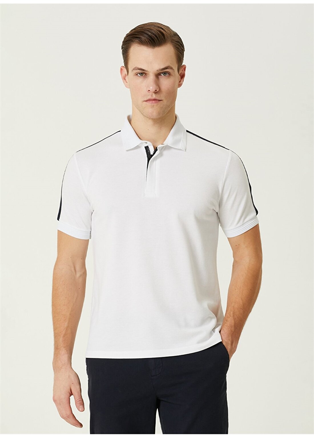 Network Beyaz Erkek Slim Fit Polo T-Shirt 1090805