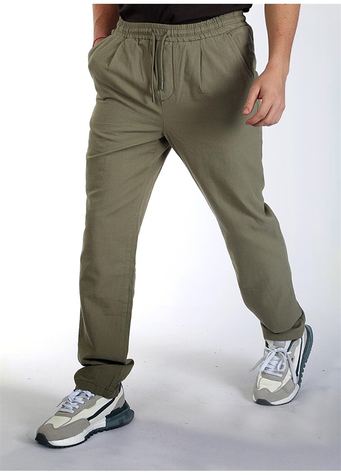 Lee Cooper Normal Bel Regular Fit Haki Erkek Chino Pantolon 242 LCM 221004 NEW BEACH HAKİ