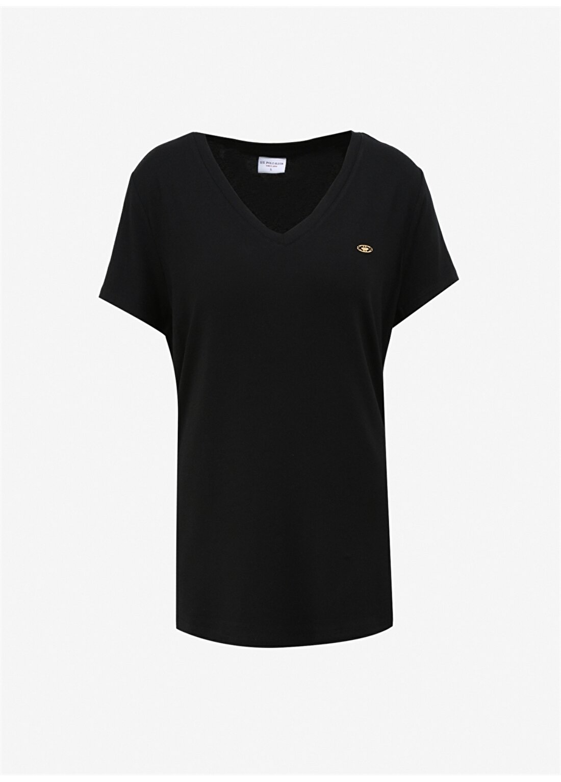 U.S. Polo Assn. V Yaka Siyah Kadın T-Shirt CIYOSEL24