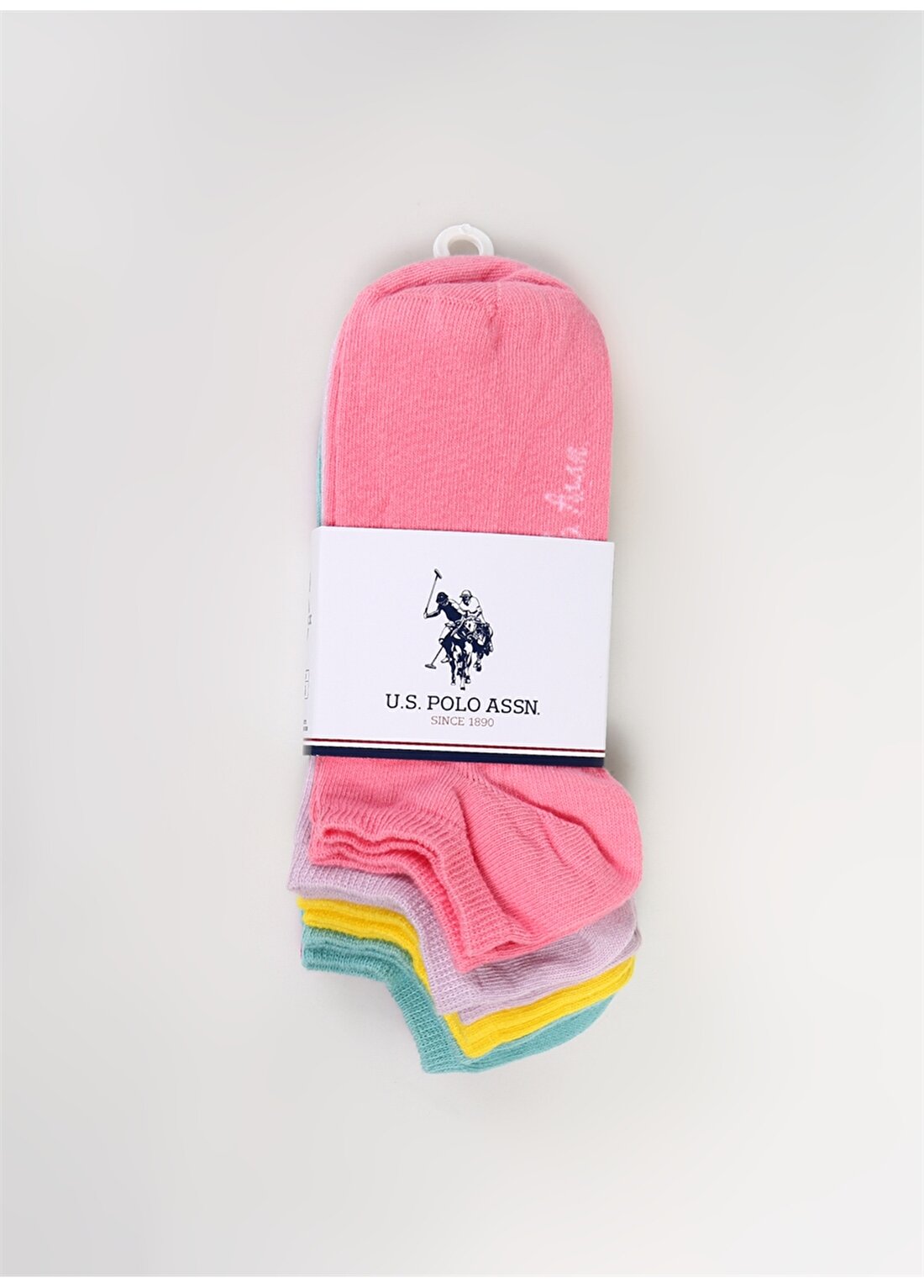 U.S. Polo Assn. Pembe Kadın Patik Çorap COLOREIY24 - 5'Lİ