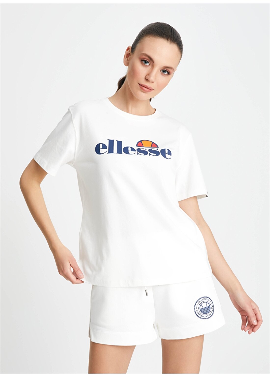 Ellesse Beyaz Kadın Bisiklet Yaka T-Shirt F020-1-WT