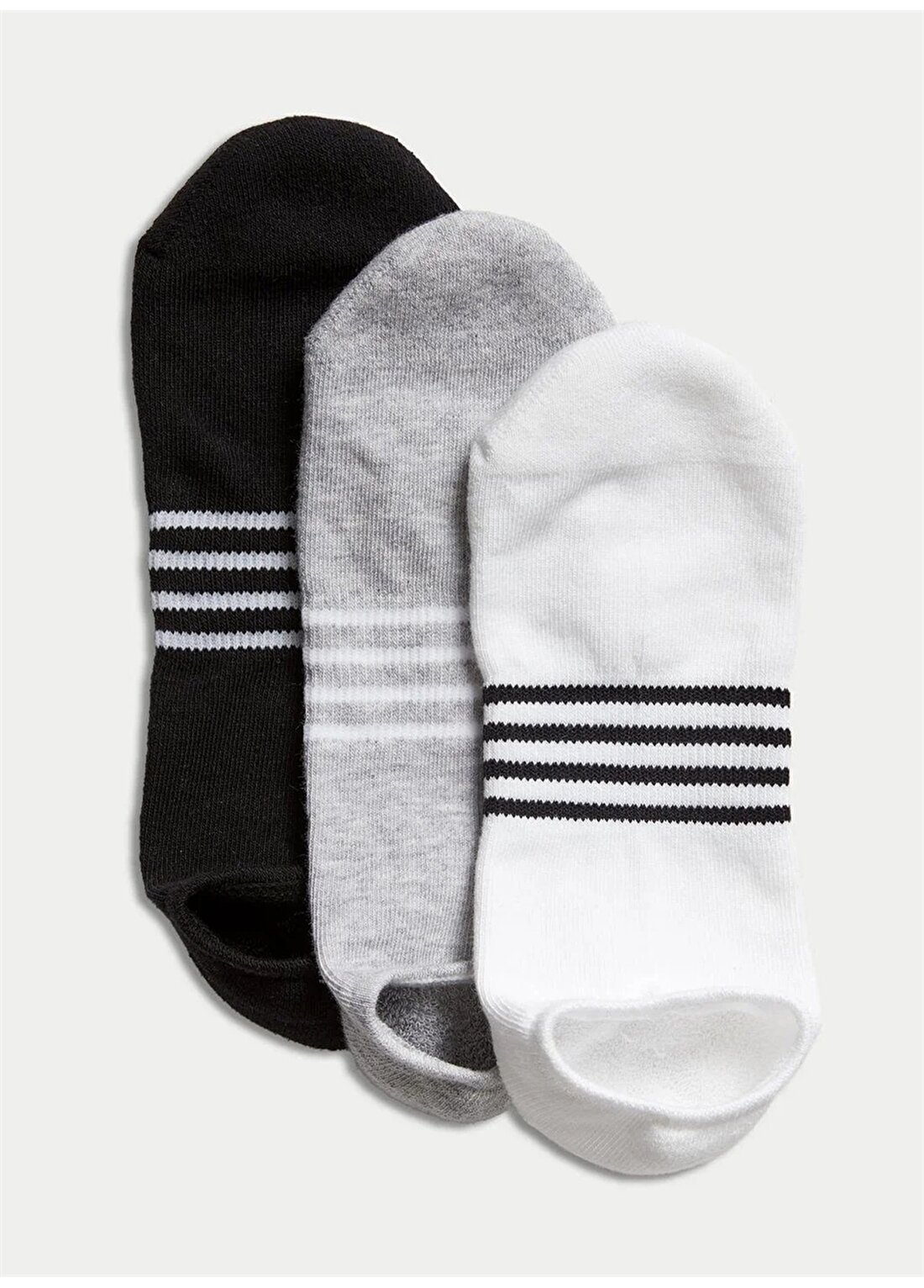 Marks & Spencer Siyah - Beyaz - Gri Kadın Patik Çorap 3'Lü 3301