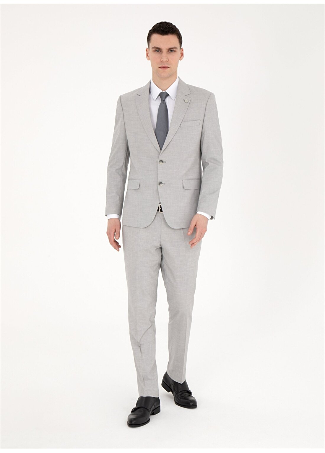 Pierre Cardin Normal Bel Slim Fit Gri Erkek Takım Elbise E19341/ST