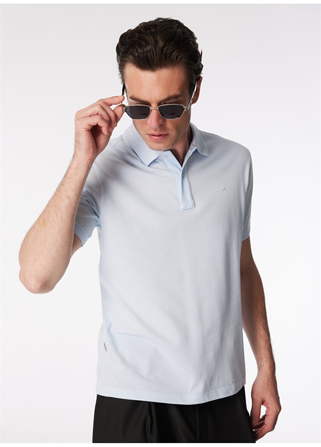 Pierre Cardin Düz Buz Mavisi Erkek Polo T-Shirt SUNNY