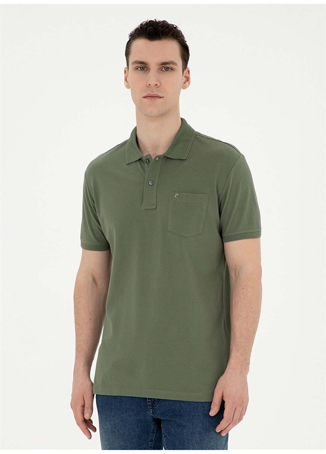 Pierre Cardin Düz Haki Erkek Polo T-Shirt SUNNY-R