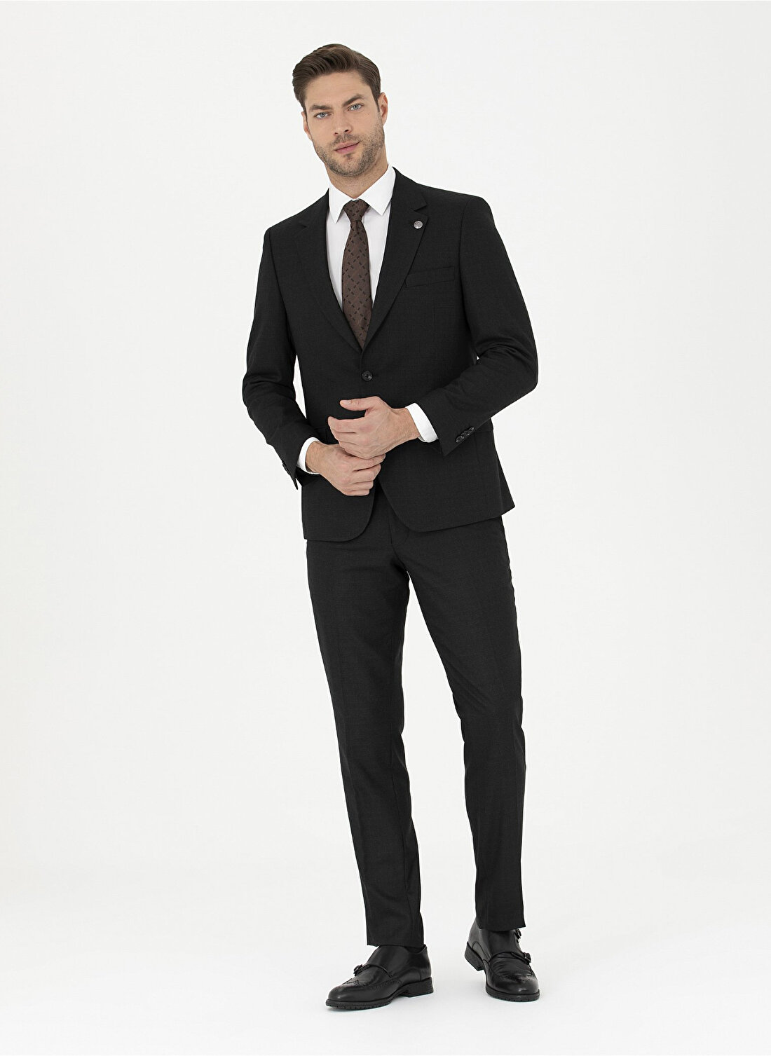 Pierre Cardin Normal Bel Slim Fit Siyah Erkek Takım Elbise E19371/ST
